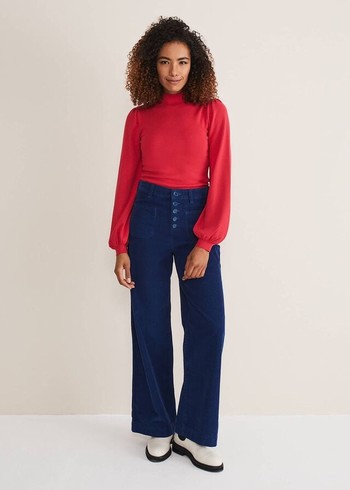 Phase Eight Magsie Corduroy Wide Leg Trousers Blue Canada | WJAEQL-314